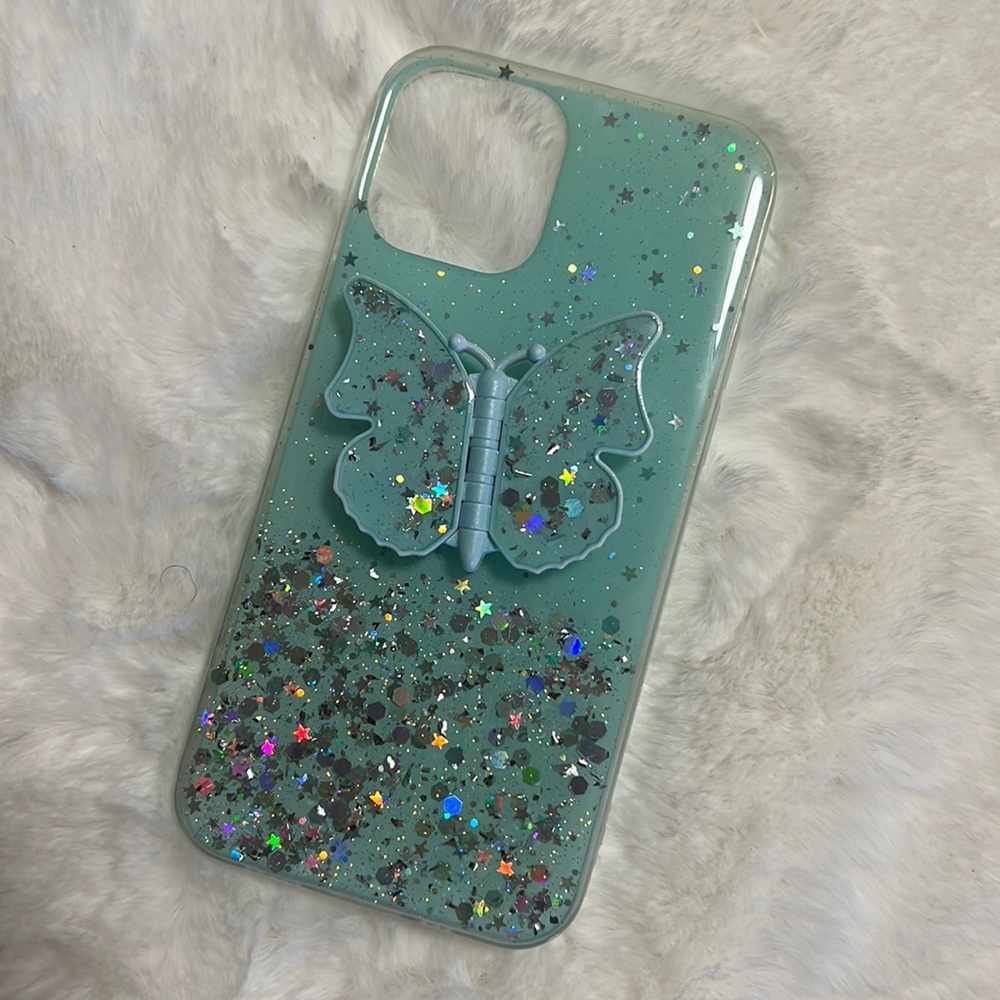 Glitter Butterfly iPhone 12 Pro case
